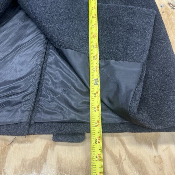 Calvin Klein Tench Overcoat Charcoal Gray Angora Wool Womens Size 4 Regency - Picture 13 of 14